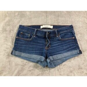 Abercrombie Shorts Womens 2 Blue Cuffed Denim Casual Beach Minimalist